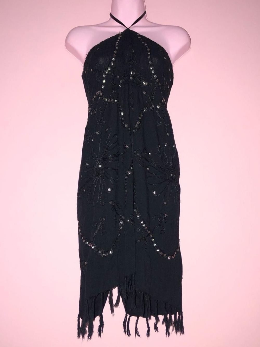 y2k sequin maxi shirred dress